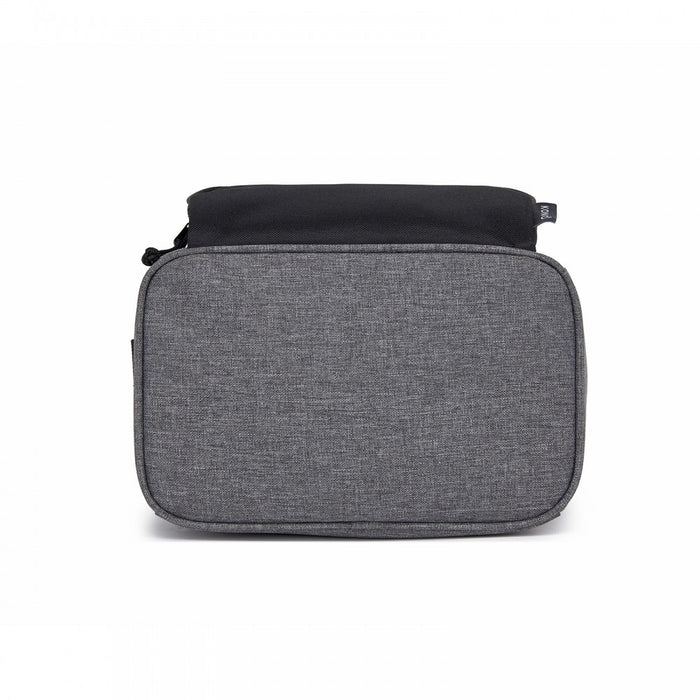 LBK2534 - Kono Insulated Lunch Bag-Water-Resistant 4-Layer Food Container, Leak-Proof, Portable with Adjustable Strap - Grey and Black