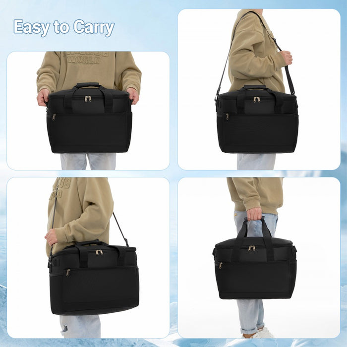 LBK2535L - Kono Large 30L Portable Lunch Bag with Enhanced Insulation–Compact & Convenient for Travel and Commuting - Black