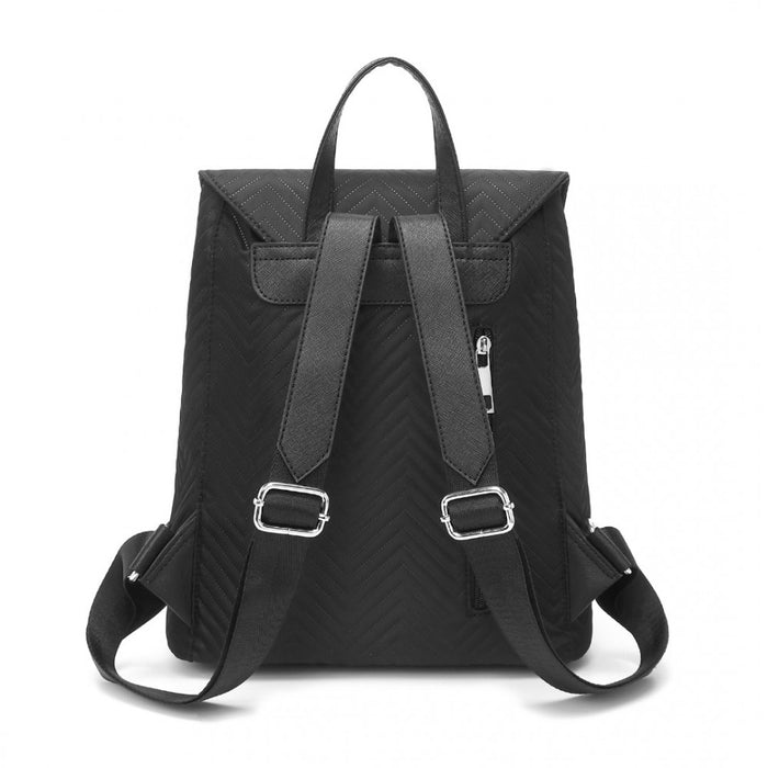 LH2358 - Miss Lulu Lightweight And Elegant Daily Backpack - Black