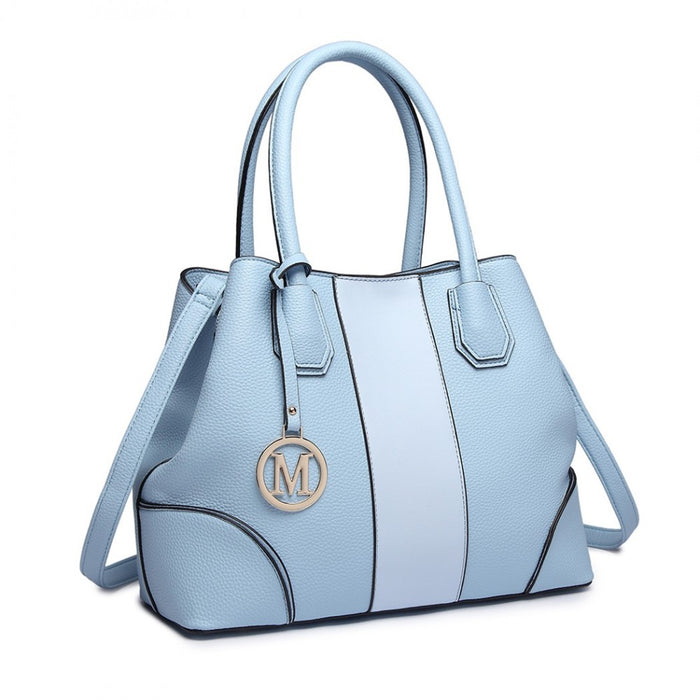 LT1822 - MISS LULU STRUCTURED PANELLED SHOULDER BAG - BLUE