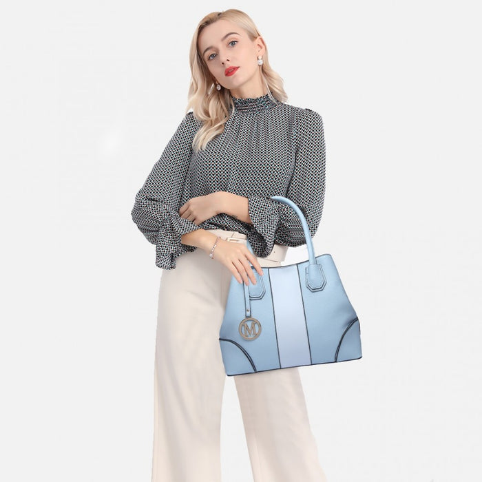 LT1822 - MISS LULU STRUCTURED PANELLED SHOULDER BAG - BLUE