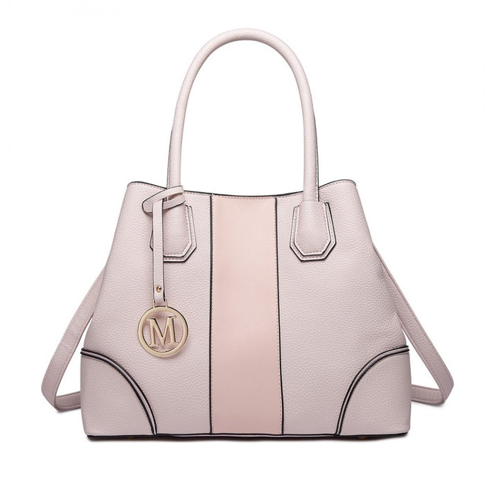 LT1822 - MISS LULU STRUCTURED PANELLED SHOULDER BAG - PINK