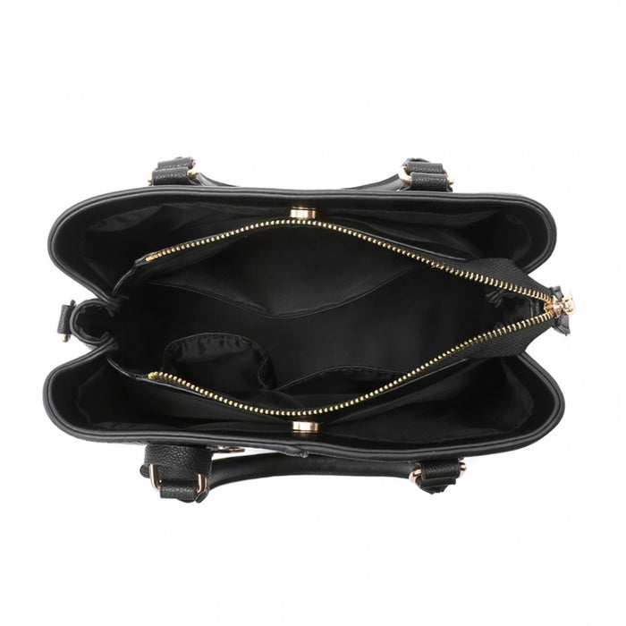 LT2352 - Miss Lulu Modern Elegance PU Leather Lady's Tote - Black