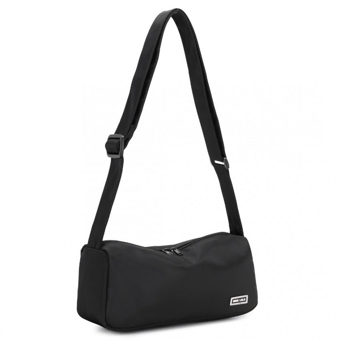 MSM2425 - Miss Lulu Vintage Chic Lightweight Water-Resistant Crossbody Bag - Black
