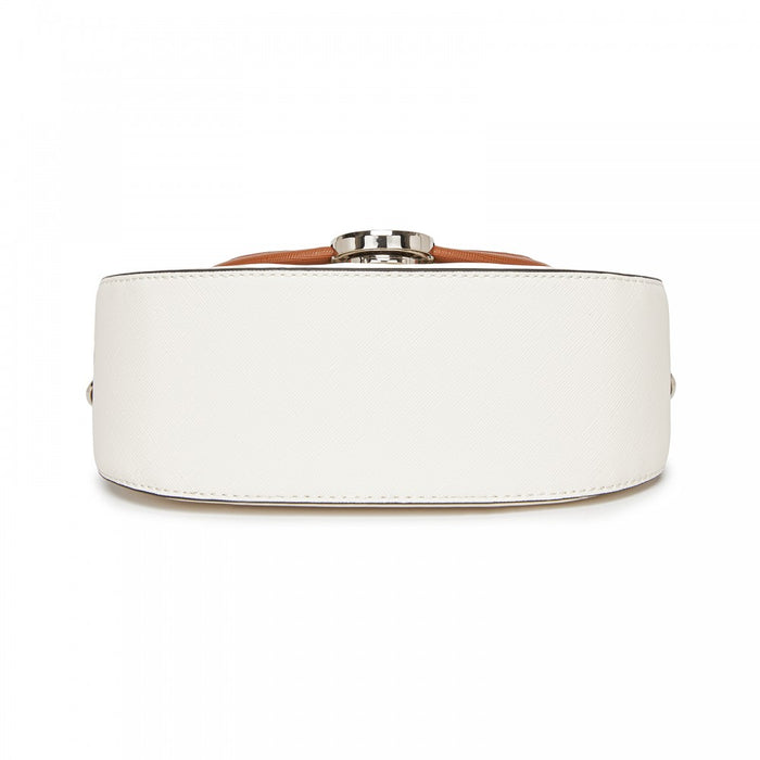 MSM2506 - Miss Lulu Women’s PU Leather Ethnic Style Crossbody Bag with Corduroy Flap and Adjustable Strap - Blue and Beige