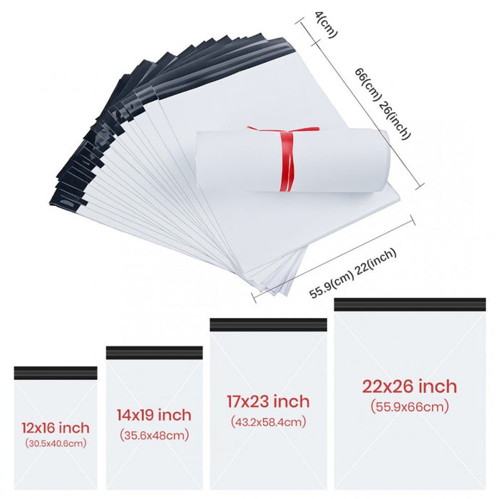 MAIL XXL 100 - Poly Mail Bags Oversized 22"x26" Waterproof, Tear-Resistant, Self-Seal Postal Bags - 100 Pieces