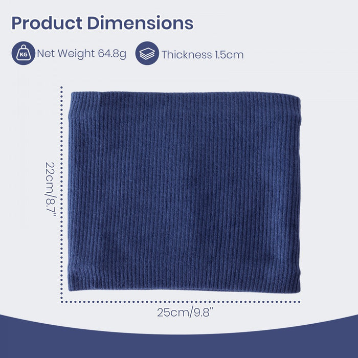 NWN5431 - Fleece-Lined Knit Neck Warmer Gaiter–Double-Layer Acrylic & Polyester, Stretchy, Soft, Wind-Resistant, Warm - Blue