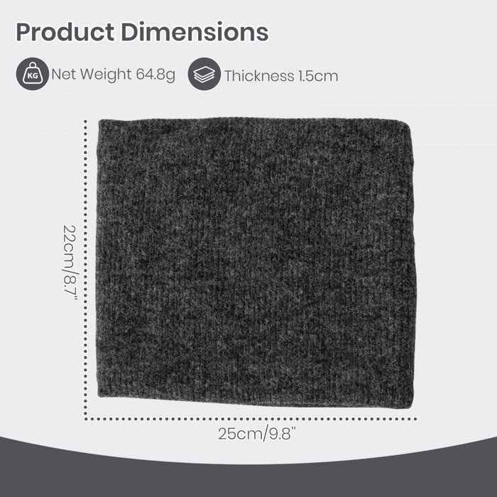 NWN5431 - Fleece-Lined Knit Neck Warmer Gaiter–Double-Layer Acrylic & Polyester, Stretchy, Soft, Wind-Resistant, Warm - Dark Grey