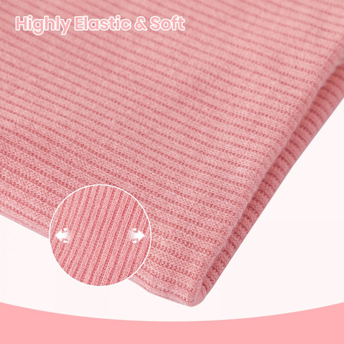 NWN5431 - Fleece-Lined Knit Neck Warmer Gaiter–Double-Layer Acrylic & Polyester, Stretchy, Soft, Wind-Resistant, Warm - Pink