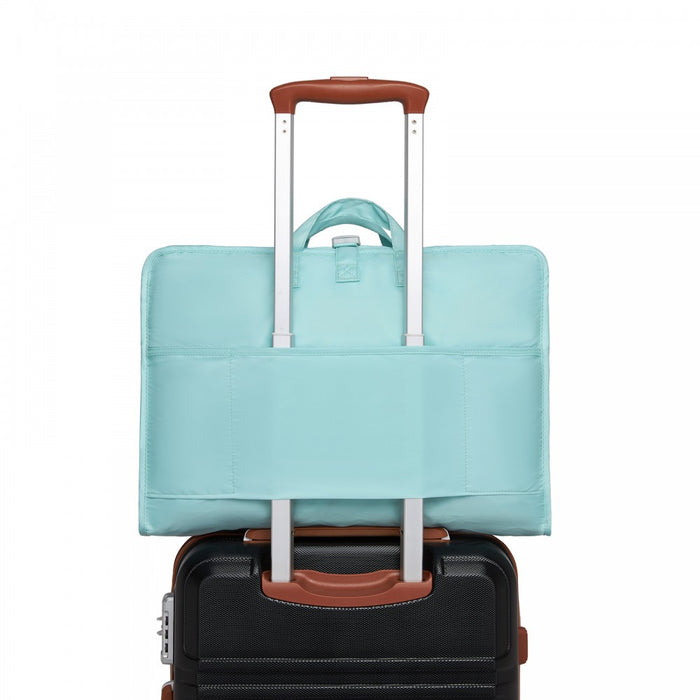 POK2523 - Kono 6-in-1 Hanging Travel Organiser Bag, Portable Foldable Packing Cubes Set with Trolley Sleeve - Blue