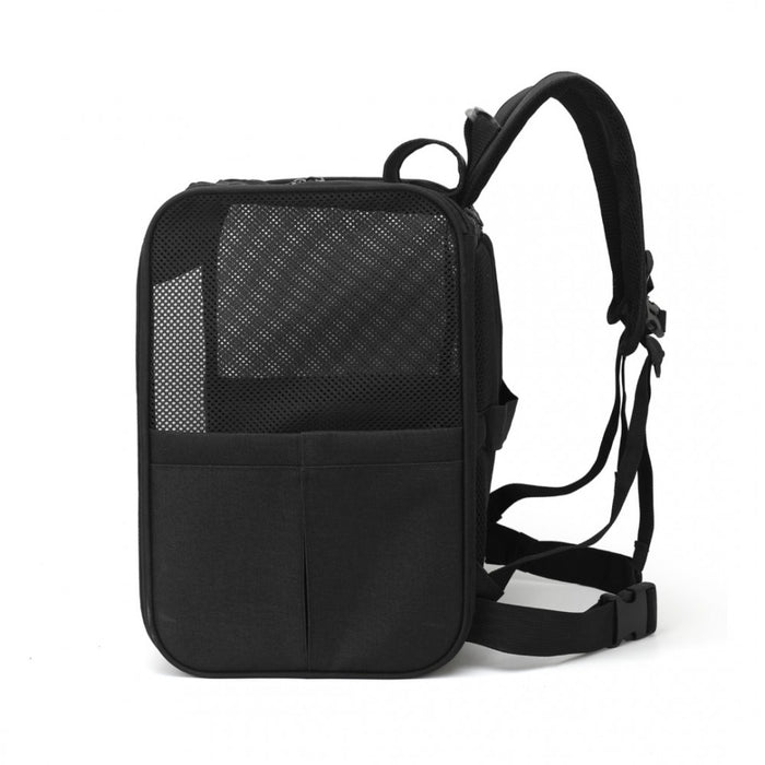 PTD2440 - Dogat Foldable And Durable Pet Backpack Carrier Travel Bag for Cats and Small Dogs - Black