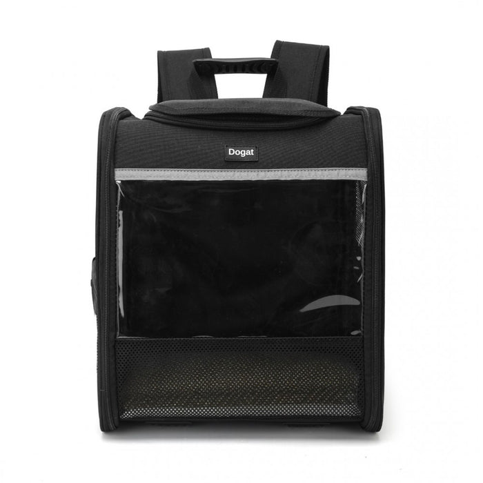 PTD2440 - Dogat Foldable And Durable Pet Backpack Carrier Travel Bag for Cats and Small Dogs - Black