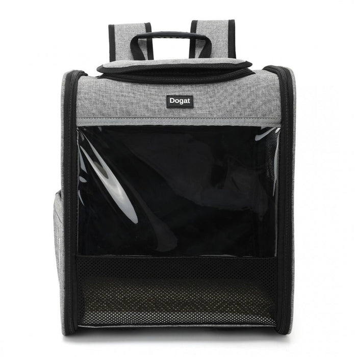 PTD2440 - Dogat Foldable And Durable Pet Backpack Carrier Travel Bag for Cats and Small Dogs - Grey
