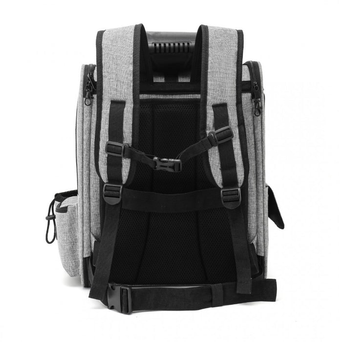 PTD2441 - Dogat Expandable And Foldable Pet Backpack Carrier with Ventilated Mesh Windows Comfortable & Secure Design - Grey
