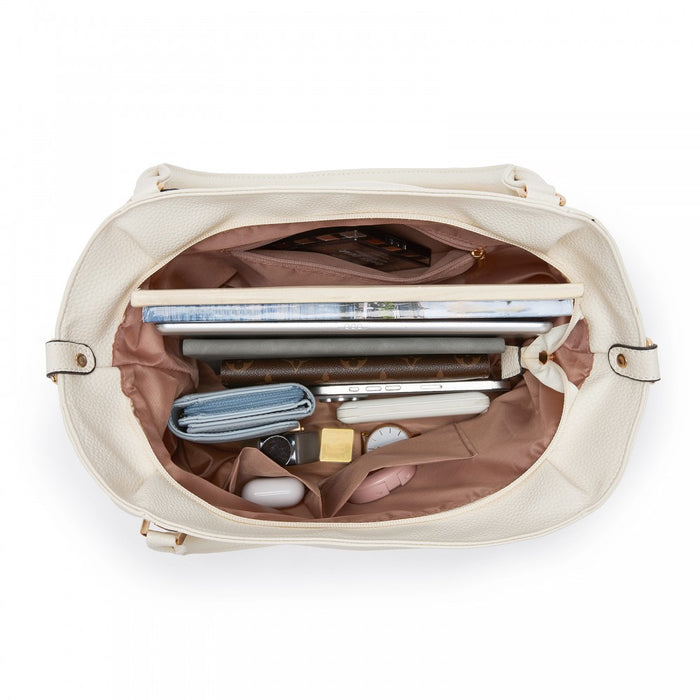 S1716 - Miss Lulu Soft Leather Elegant Simple Shoulder Bag - Beige