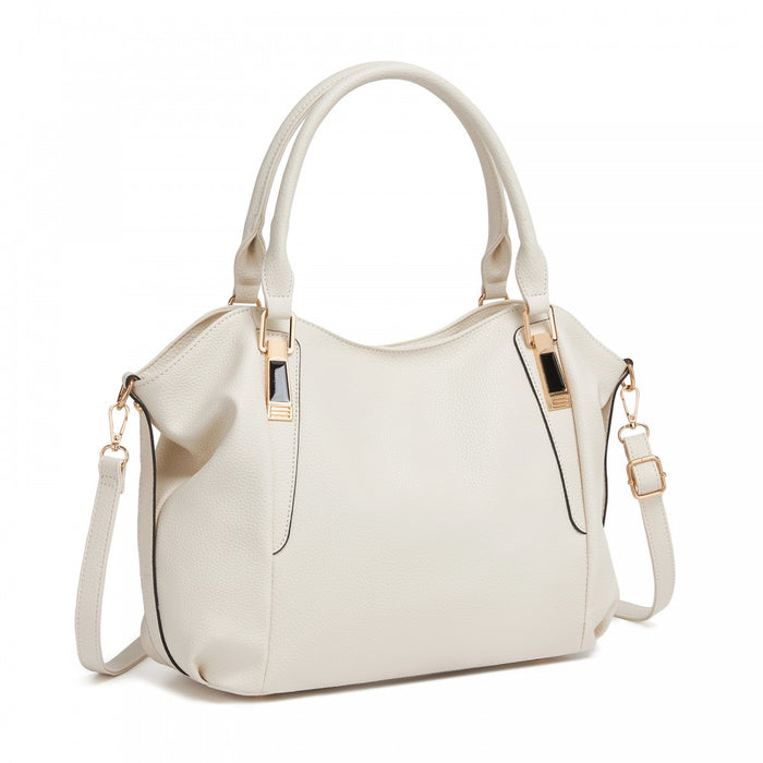 S1716 - Miss Lulu Soft Leather Elegant Simple Shoulder Bag - Beige