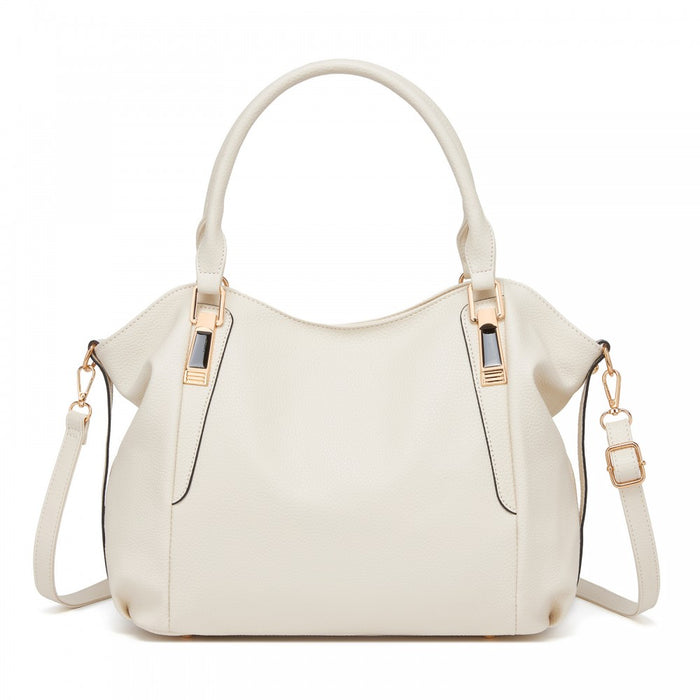 S1716 - Miss Lulu Soft Leather Elegant Simple Shoulder Bag - Beige