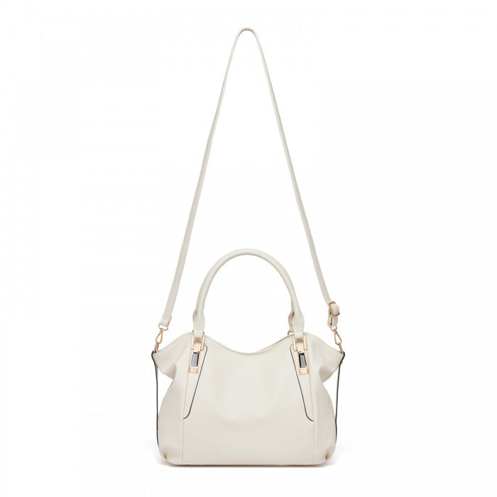 S1716 - Miss Lulu Soft Leather Elegant Simple Shoulder Bag - Beige