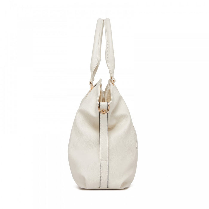 S1716 - Miss Lulu Soft Leather Elegant Simple Shoulder Bag - Beige