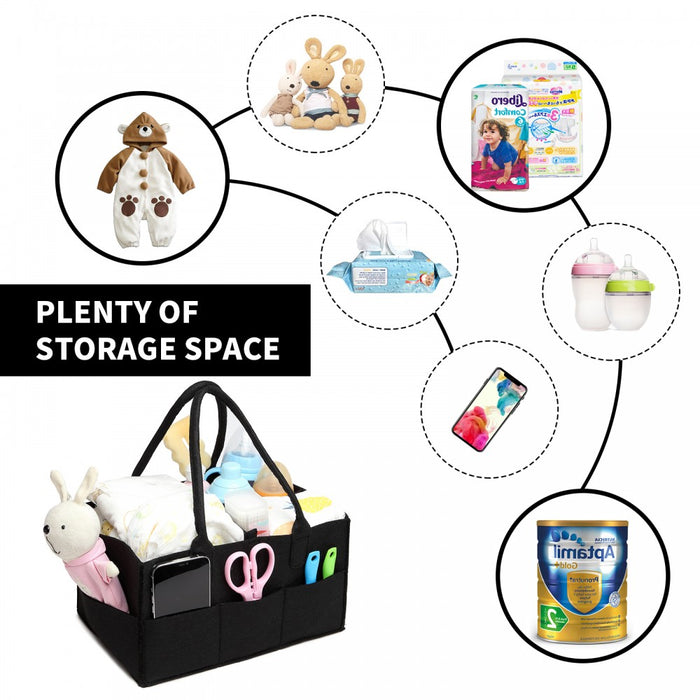 S2049 - Kono Felt Caddy Organiser With Storage - Black