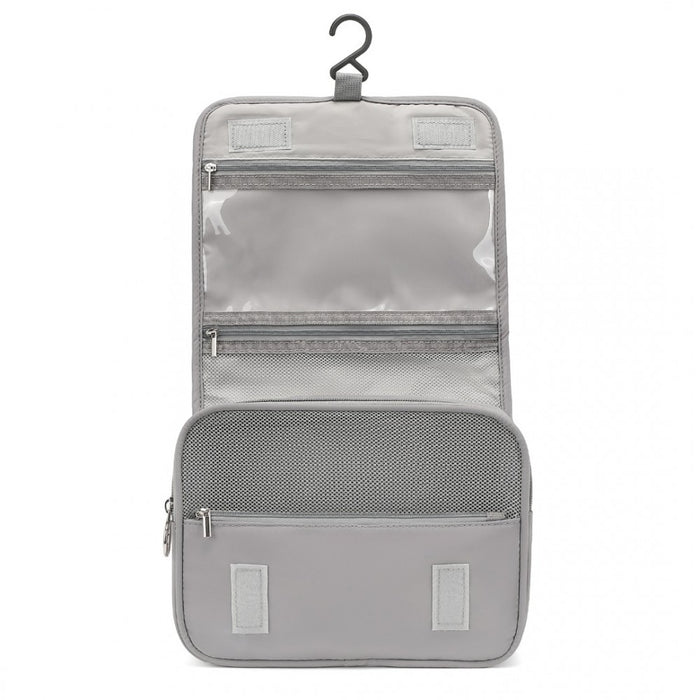 S2342 - Classic Hanging Multi-Pocket Waterproof Travel Makeup Bag - Grey
