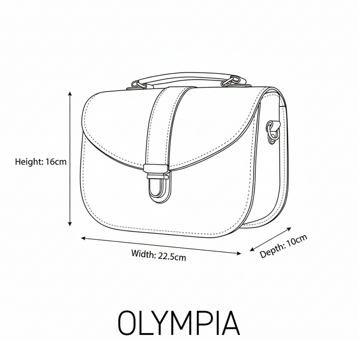 Olympia Handmade Leather Bag - Ghost Grey