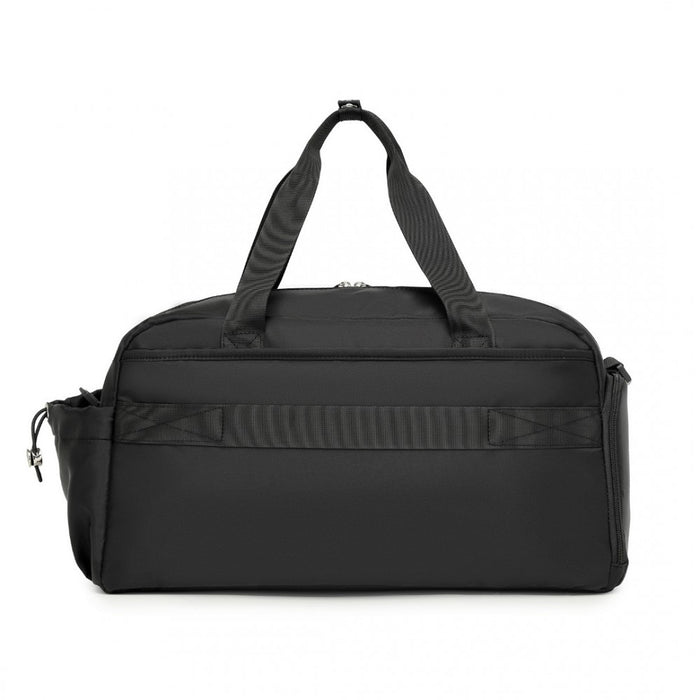 TVK2429 - Kono Versatile Multi-Compartment Travel Weekend Bag Two-Piece Set with Shoe Compartment and Cosmetic Pouch - Black
