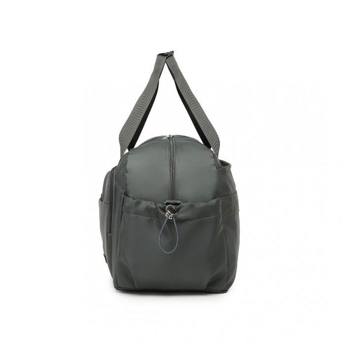 TVK2429 - Kono Versatile Multi-Compartment Travel Weekend Bag Two-Piece Set with Shoe Compartment and Cosmetic Pouch - Grey