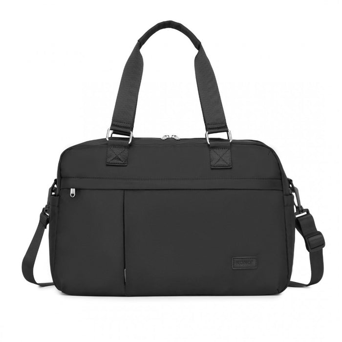 TVK2430 - Kono Multi-functional Travel Bag Large Tote Bag & Duffle Bag with Expandable Compartment and Wet/Dry Pocket - Black