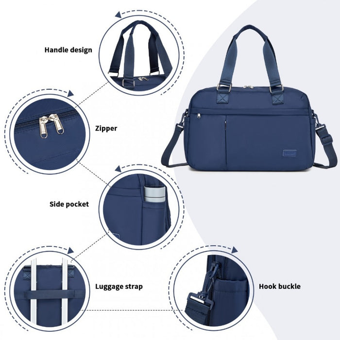 TVK2430 - Kono Multi-functional Travel Bag Large Tote Bag & Duffle Bag with Expandable Compartment and Wet/Dry Pocket - Navy