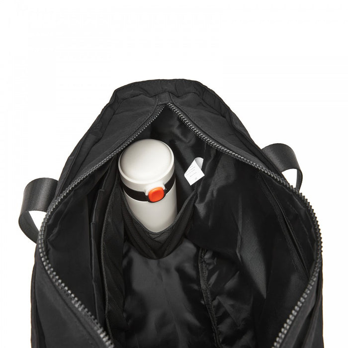 TVK2515 - Kono Comfortable and Easy-Carry Large-Capacity Travel Tote with Laptop Sleeve, Trolley Sleeve and Crossbody Strap - Black