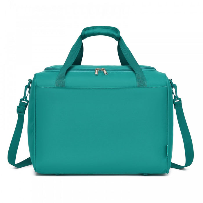 TVK2521 - Kono Compact and Lightweight 40×30×20 Personal-Item Travel Bag - U-Zip Wide Opening And Trolley Sleeve - Blue and Green