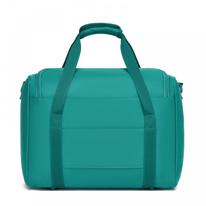 TVK2521 - Kono Compact and Lightweight 40×30×20 Personal-Item Travel Bag - U-Zip Wide Opening And Trolley Sleeve - Blue and Green