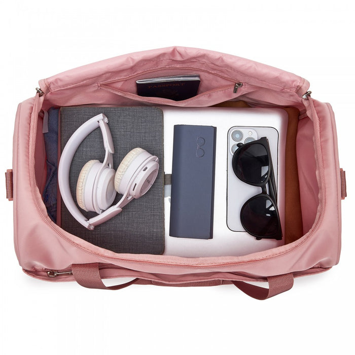 TVK2521 - Kono Compact and Lightweight 40×30×20 Personal-Item Travel Bag - U-Zip Wide Opening And Trolley Sleeve - Nude