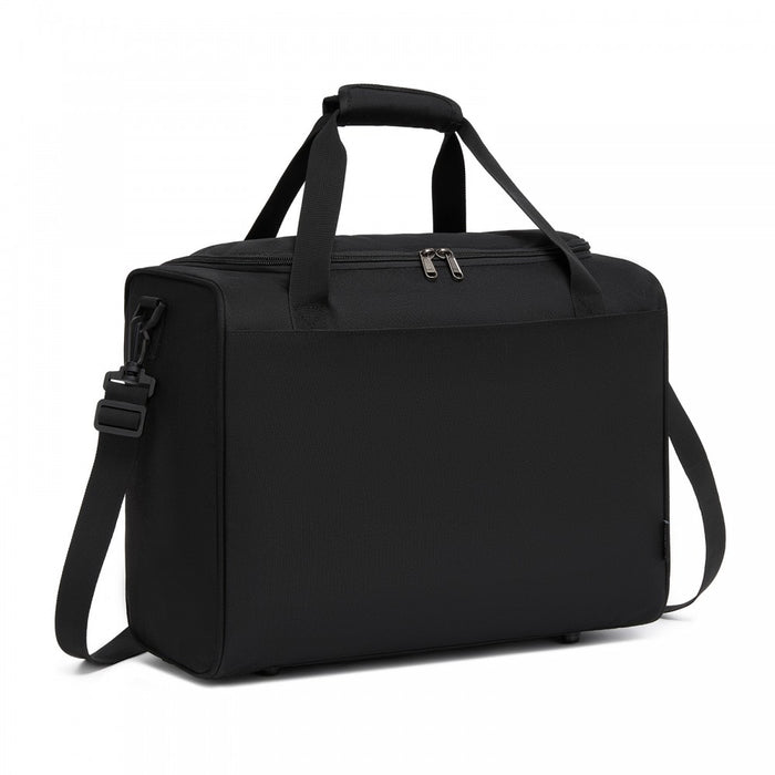 TVK2526 - Kono Spacious Airline-Approved Cabin Travel Duffel (40×30×20 cm) - Roomy Weekender with U-Zip Opening - Black