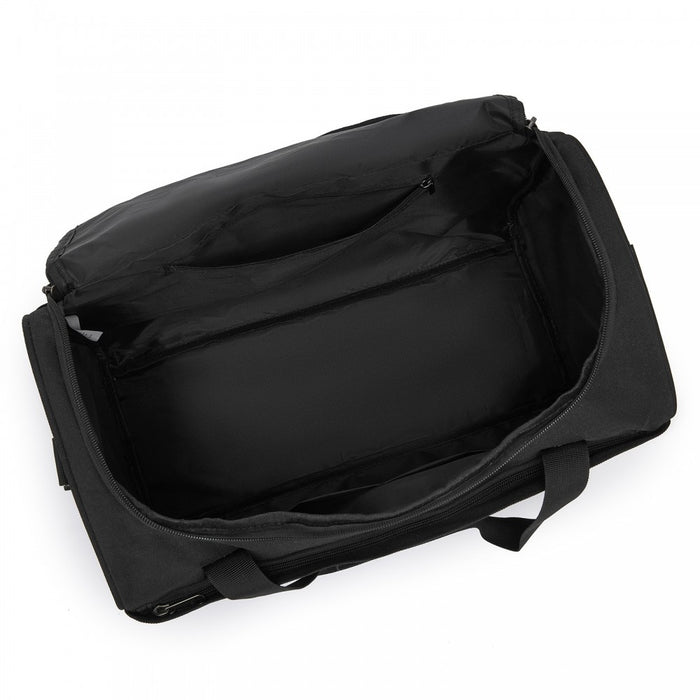 TVK2526 - Kono Spacious Airline-Approved Cabin Travel Duffel (40×30×20 cm) - Roomy Weekender with U-Zip Opening - Black