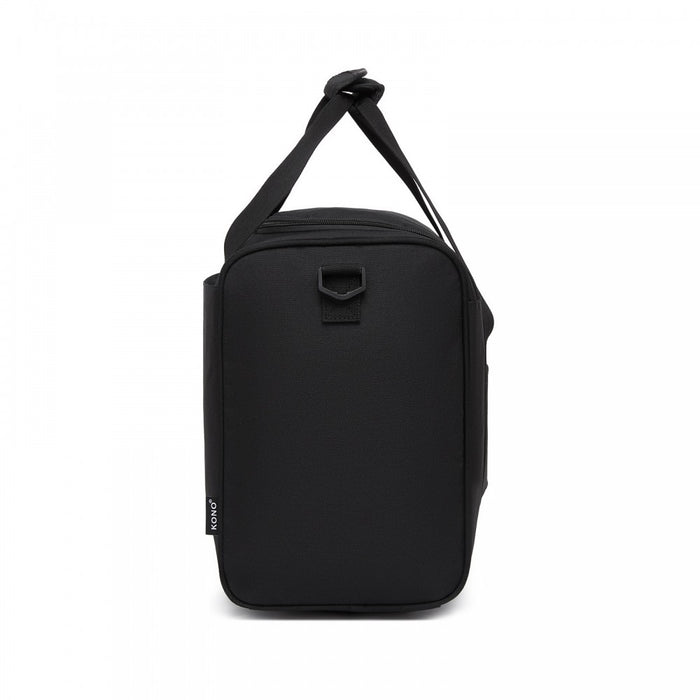 TVK2526 - Kono Spacious Airline-Approved Cabin Travel Duffel (40×30×20 cm) - Roomy Weekender with U-Zip Opening - Black