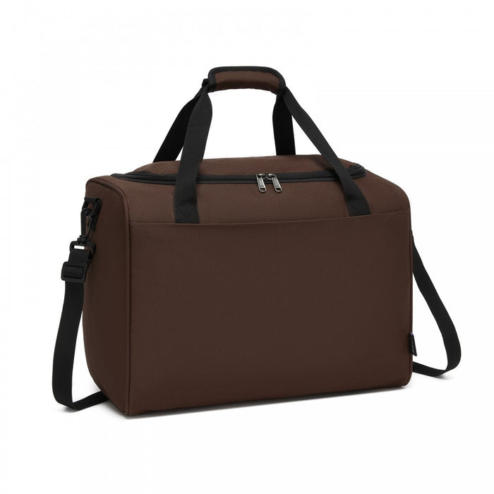 TVK2526 - Kono Spacious Airline-Approved Cabin Travel Duffel (40×30×20 cm) - Roomy Weekender with U-Zip Opening - Brown