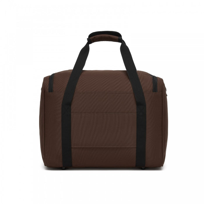 TVK2526 - Kono Spacious Airline-Approved Cabin Travel Duffel (40×30×20 cm) - Roomy Weekender with U-Zip Opening - Brown