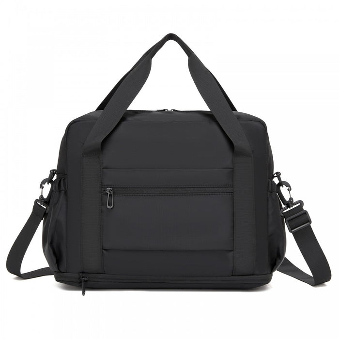 TVK2613 - Kono Expandable Cabin Travel Bag 40×30×20cm - Large Capacity, Water-Resistant, Multi-Compartment Weekend & Carry-On Tote - Black