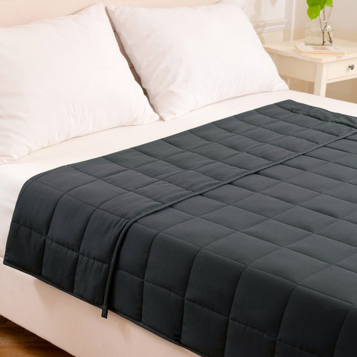 W-BLANKET - Good Nite Lightweight Edition Weighted Blanket 150×200 cm - Glass Beads, Breathable Microfibre, Even Weight for Calm, Cosy Sleep - Grey