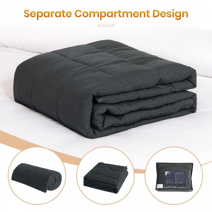 W-BLANKET - Good Nite Weighted Blanket 125×180 cm - Glass Beads, Breathable Microfibre, Even Weight for Calm, Cosy Sleep - Grey