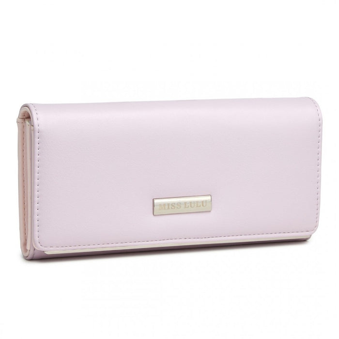 WTM2454 - Miss Lulu Sleek and Elegant Long Wallet for Women– A Timeless Accessory - Purple