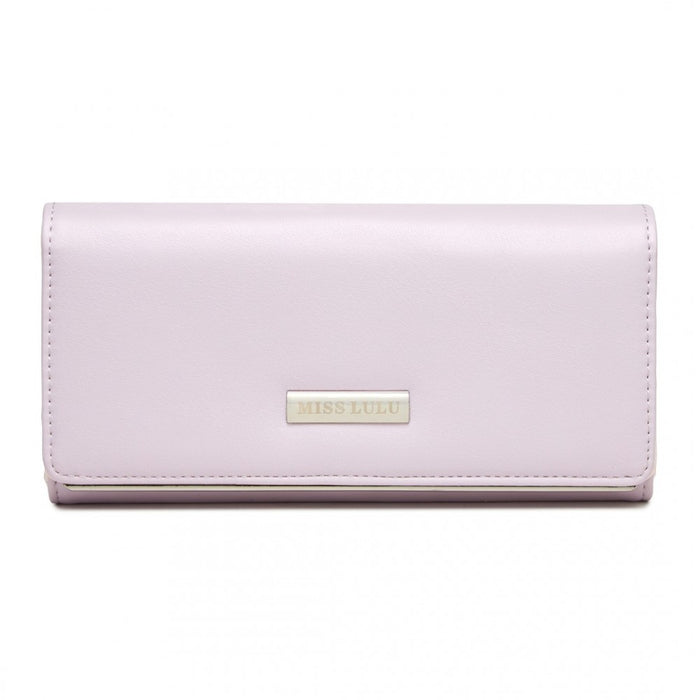WTM2454 - Miss Lulu Sleek and Elegant Long Wallet for Women– A Timeless Accessory - Purple