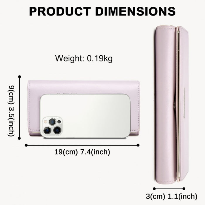 WTM2454 - Miss Lulu Sleek and Elegant Long Wallet for Women– A Timeless Accessory - Purple