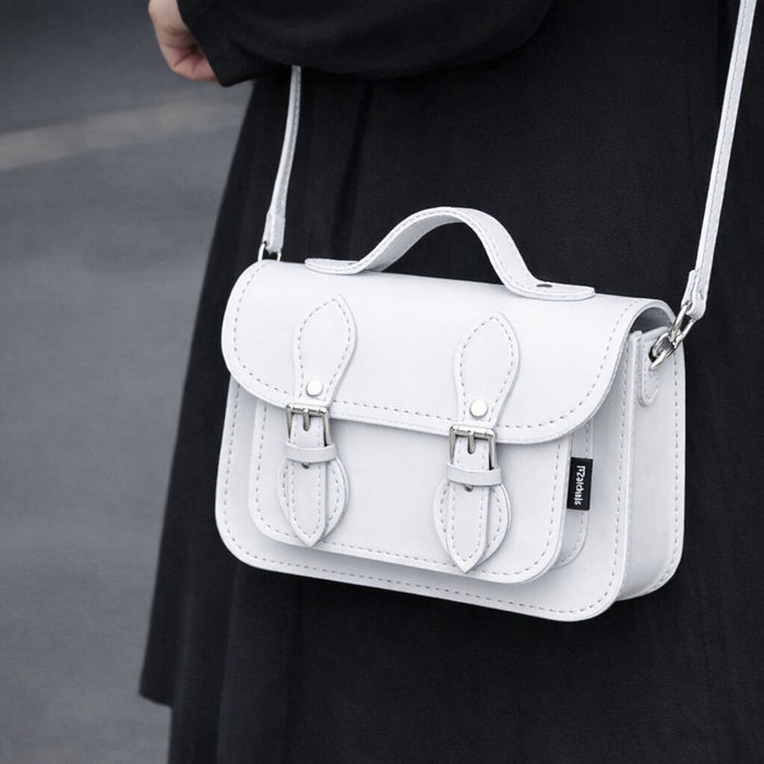 Handmade Leather Micro Satchel - White