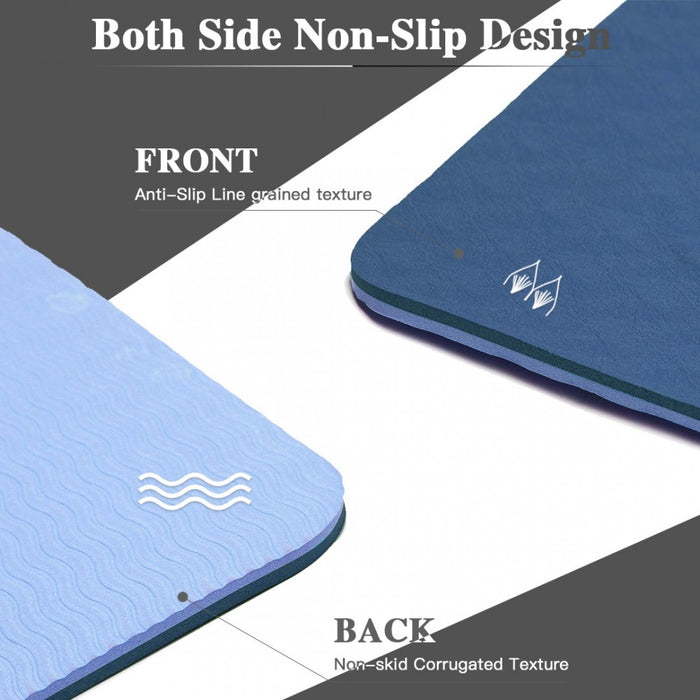 Yoga-1 - Kono TPE Non-slip Classic Yoga Mat - Navy And Blue