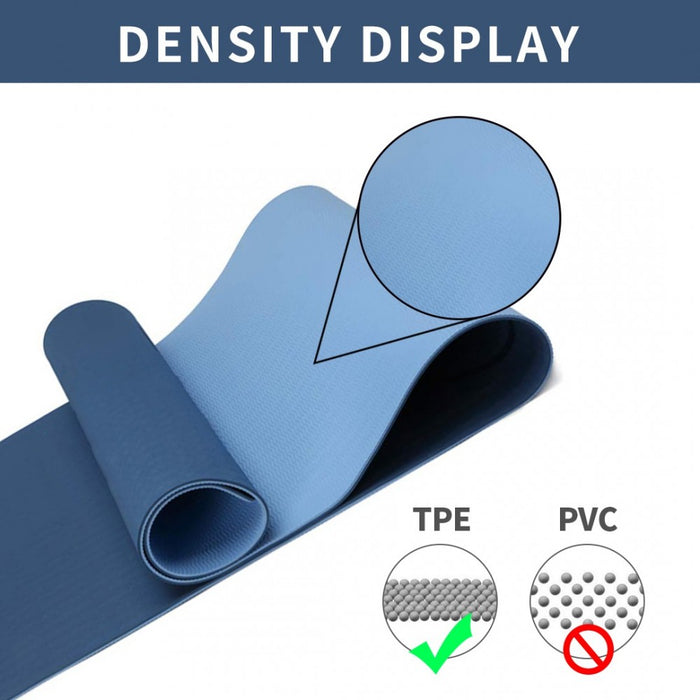 Yoga-1 - Kono TPE Non-slip Classic Yoga Mat - Navy And Blue