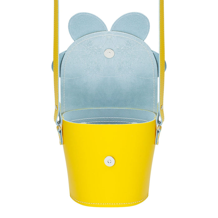 Handmade Leather Daisy Barrel Bag - Pastel Yellow