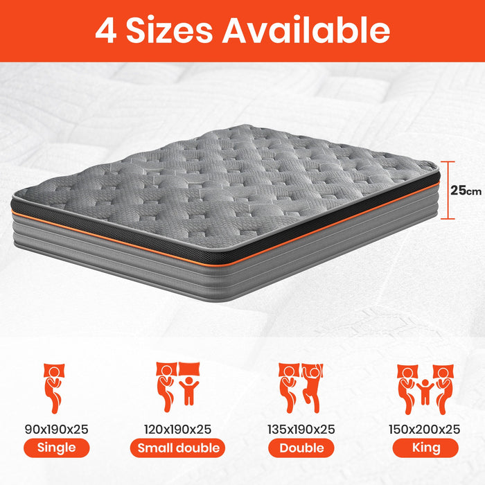 MTS007 - Good Nite 7-Zone Hybrid Pocket Springs Medium-Firm Mattress with 3D Breathable Fabric - 150×190×25cm